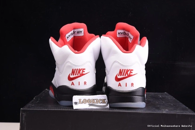 Official Maikesneakers Red Retro Air 5 Jordan Fire (2020) DA1911-102 Tongue Silver 0803